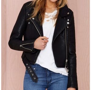 Nasty Gal Atomic Vegan Leather Jacket